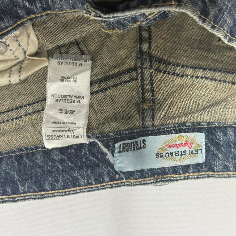 Levi Strauss Signature 100% Cotton Jean Shorts 16 Regular Straight Blue - Picture 4 of 8